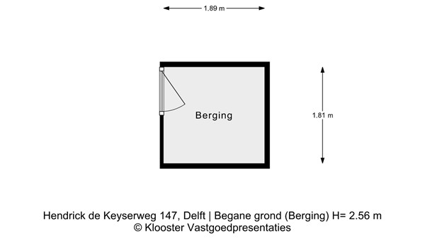 Plattegrond - Hendrick De Keyserweg 147, 2612 KD Delft - Begane grond (Berging).jpg